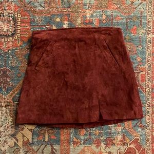 BlankNYC Maroon Suede Skirt